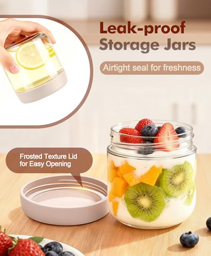 35% Off 6-Pack Overnight Oats Glass Jars with Lids & Spoons - Image 4