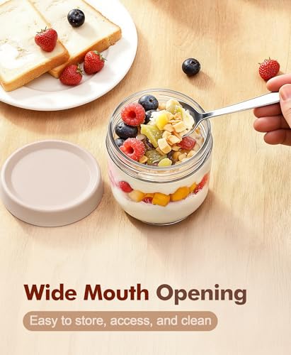 35% Off 6-Pack Overnight Oats Glass Jars with Lids & Spoons - Image 5