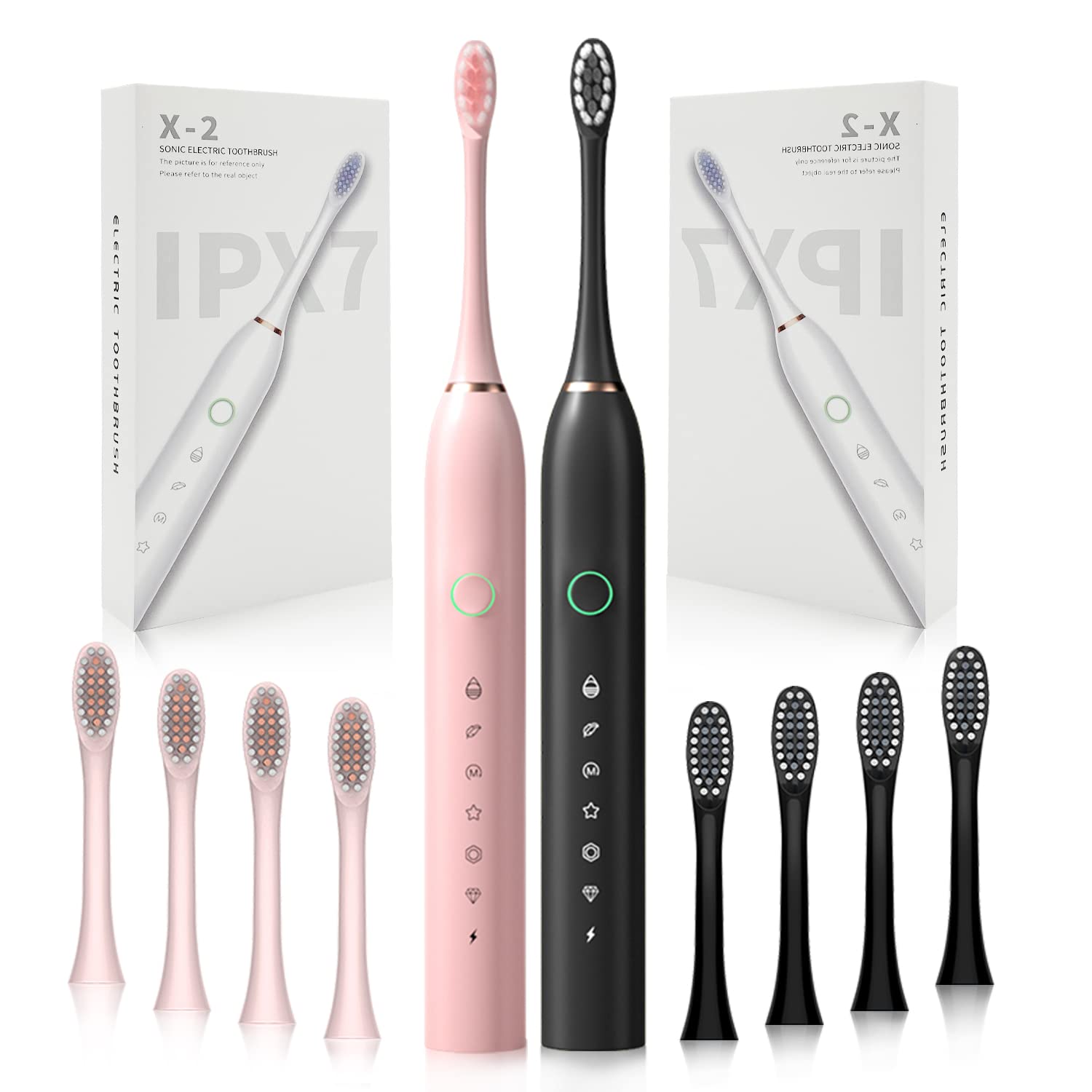 50% Off: 2 Pack Electric Toothbrushes with 8 Brush Heads