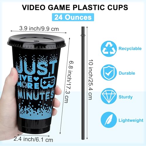 56% Off 12-Pack Video Game Plastic Cups with Lids & Straws - Image 3