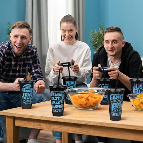 56% Off 12-Pack Video Game Plastic Cups with Lids & Straws - Image 7