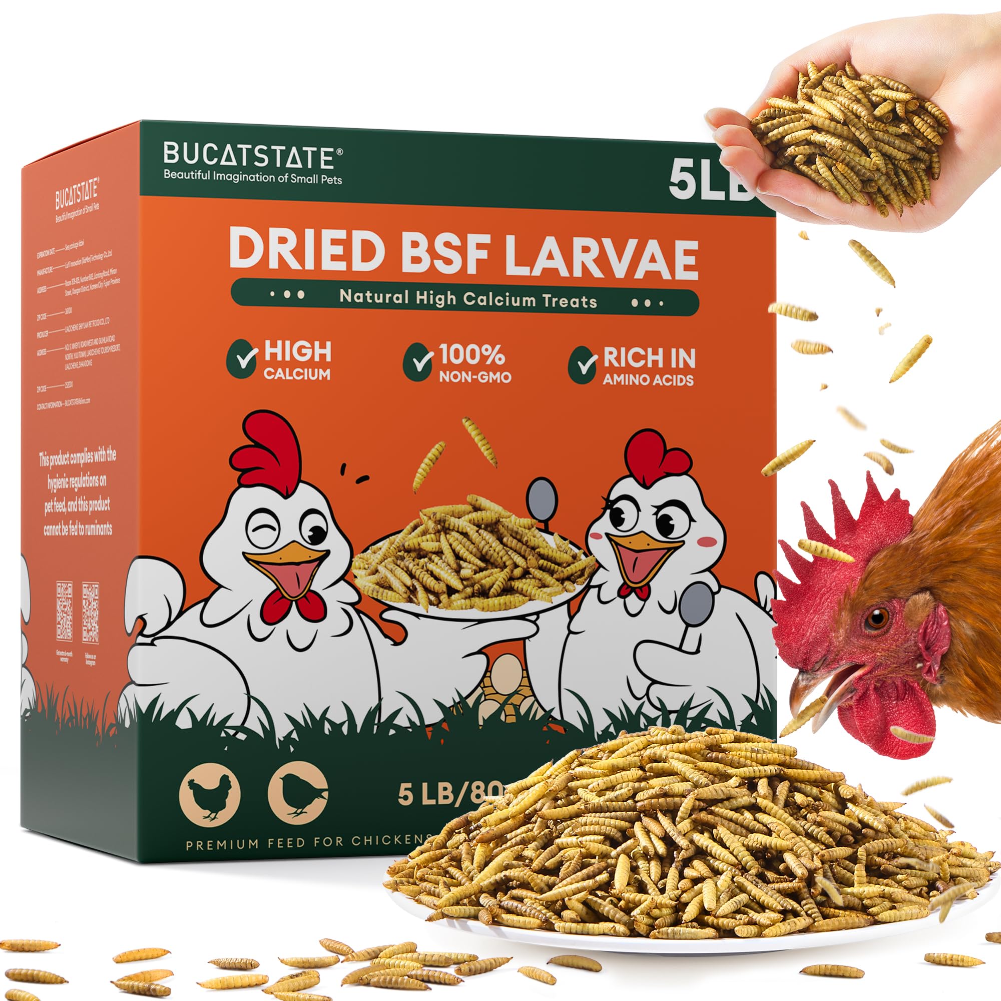 5LB Dried Black Soldier Fly Larvae – High Calcium Treat for Chickens