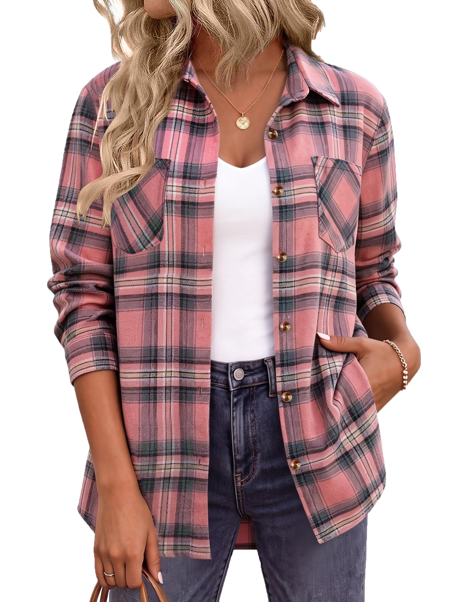 Save 52%: Zeagoo Women's Flannel Button Down Shirt with Code - Image 1