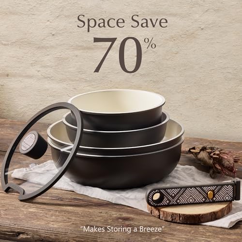 48% Off CAROTE 21-Piece Ceramic Cookware Set, Nonstick - Image 5