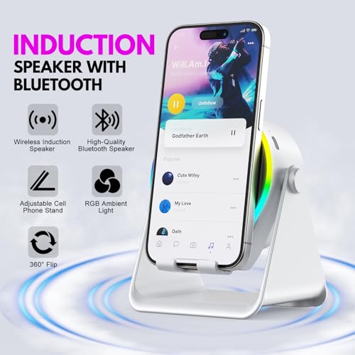 5% Off GIM 4-in-1 Bluetooth Speaker Phone Stand with RGB Light - Image 4