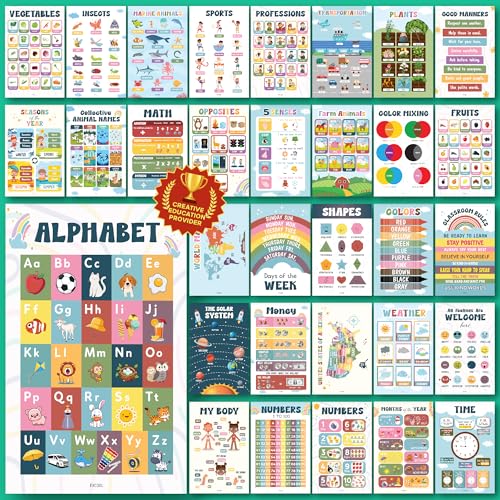 50% Off EXCOOL CLUB 32 Boho Educational Posters - Image 2