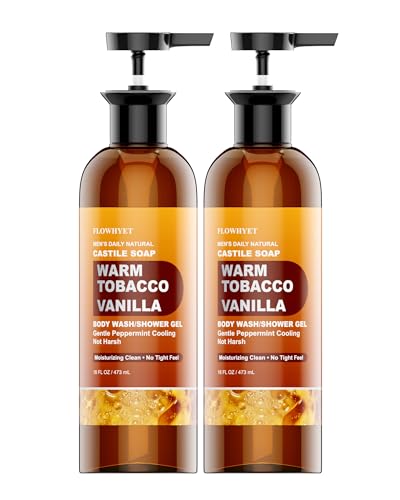 50% Off: FLOWHYET Men's Natural Vanilla Tobacco Castile Body Wash 2-Pack - Image 2