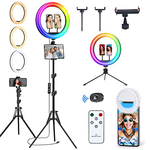 5% Off Vlogging 13" Selfie Ring Light with Tripod and Phone Holders - Image 2