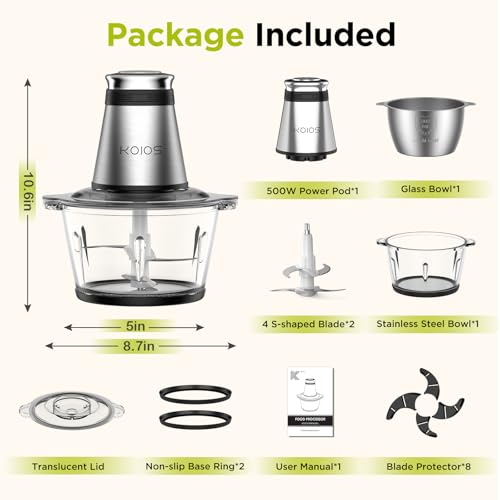 Save 10% on KOIOS 500W Food Processor with Dual Bowls - Image 6