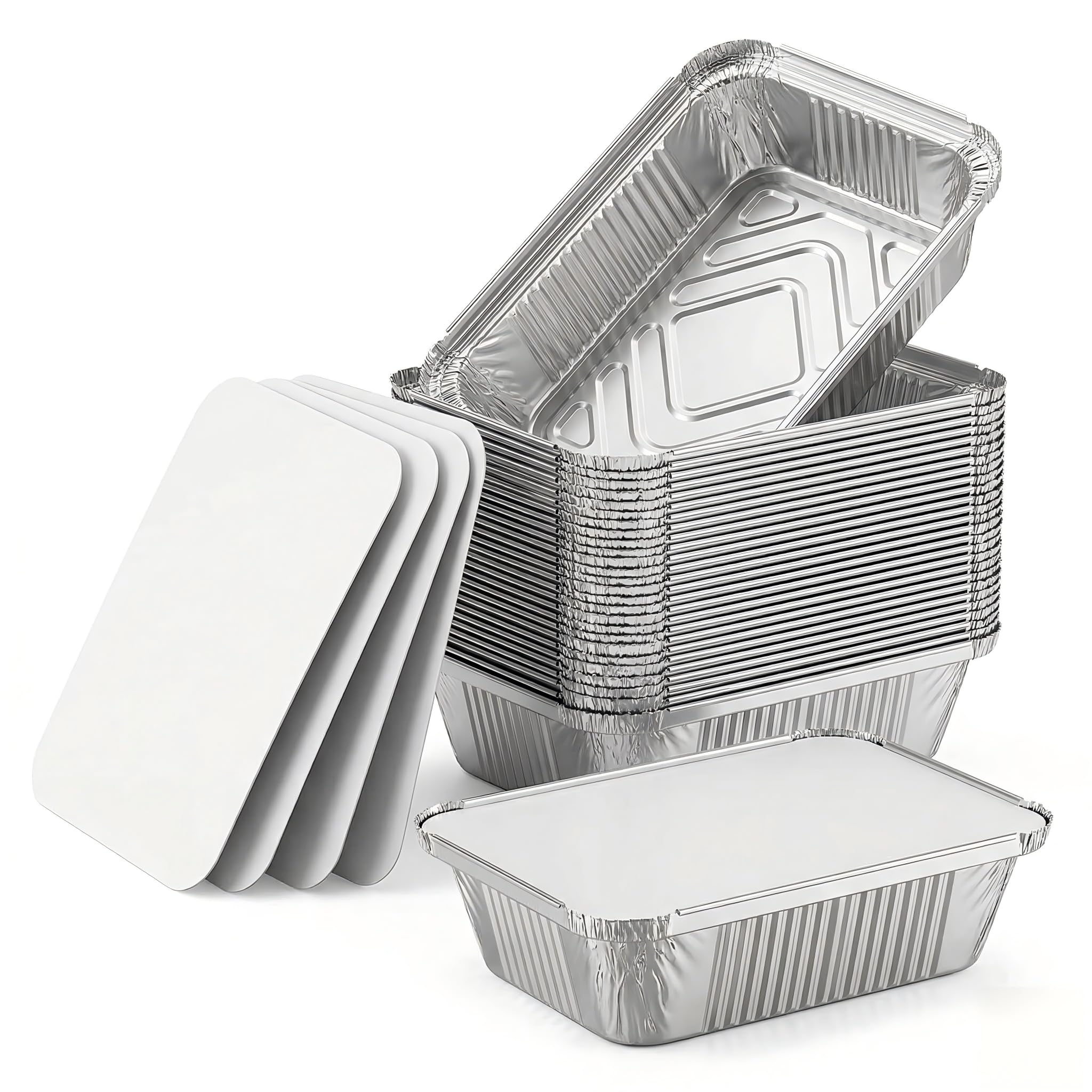 50-Pack Aluminum Pans with Lids at 34% Off - Image 1