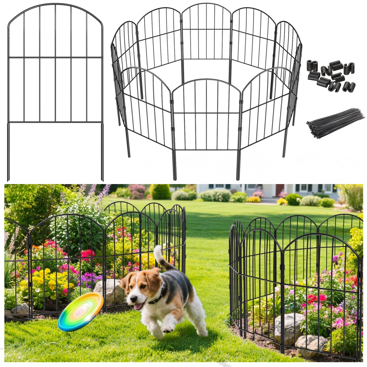16% Off VANCASTLE Decorative Garden Fence, 10.5ft Rustproof