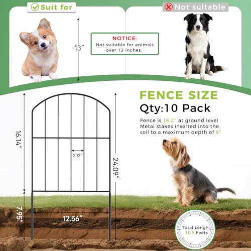 16% Off VANCASTLE Decorative Garden Fence, 10.5ft Rustproof - Image 3