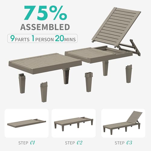 50% OFF Patio Chaise Lounge Set of 2 - Use Code LEBKW9T7 - Image 6