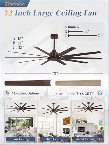 50% Off Fanbulous 72 Inch Large Ceiling Fan Quiet DC Motor - Image 3