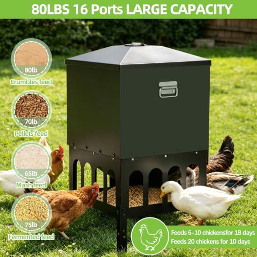 50% Off AOTECC 80 lb Metal Chicken Feeder - Image 8