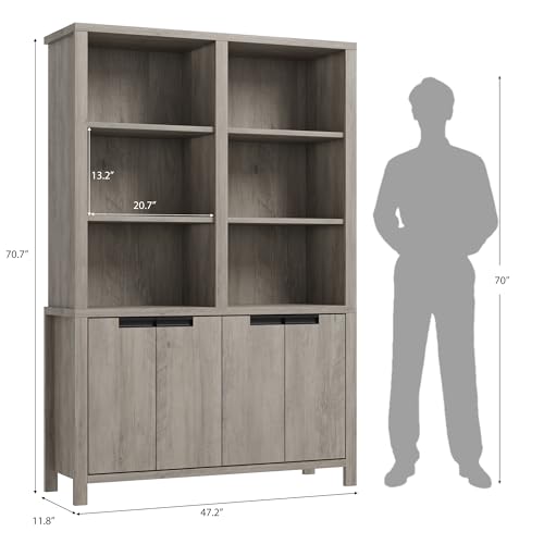 50% Off Extra-Wide 6-Tier Bookshelf with Double Storage - Image 4