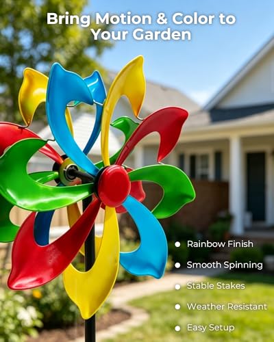 8% Off Rainbow Wind Spinner for Outdoor Garden Decor - Image 4