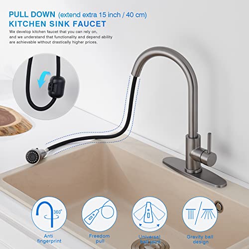 Save 19% on Matte Gray Pull-Down Kitchen Faucet - Image 6