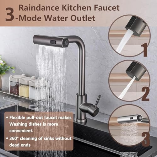 50% Off 32" Black Workstation Kitchen Sink with Faucet - Image 4