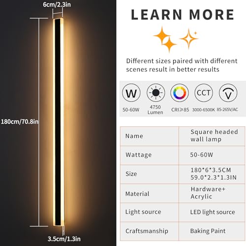 Mikeru 71" LED Outdoor Wall Light - 50% OFF with Code 3HAJ6VPP - Image 6