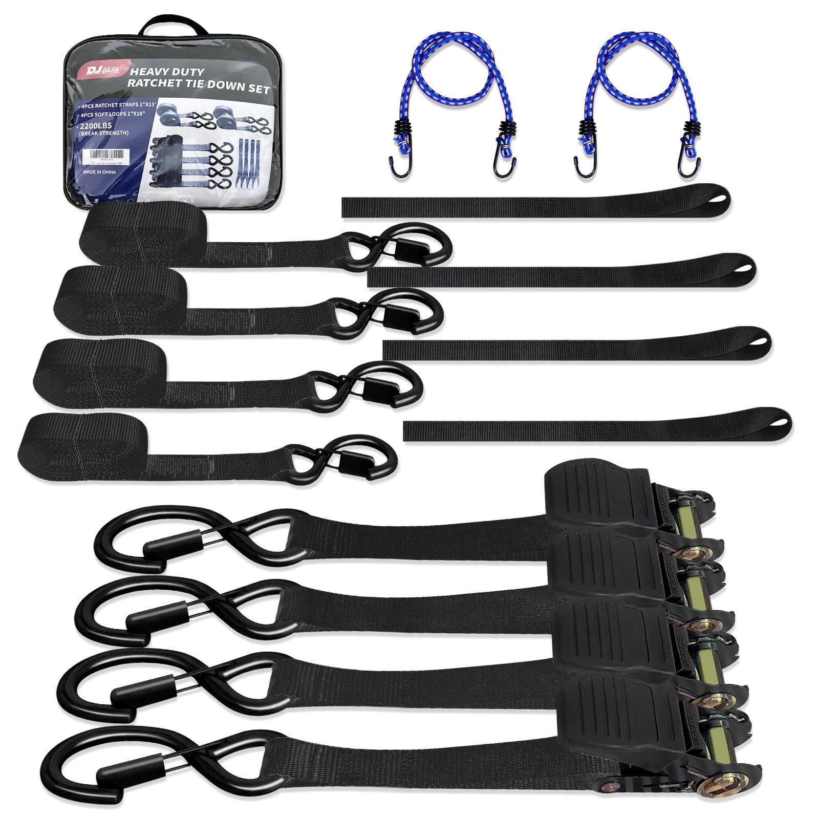 50% Off Heavy Duty Motorcycle Tie Down Straps 4-Pack - Image 1
