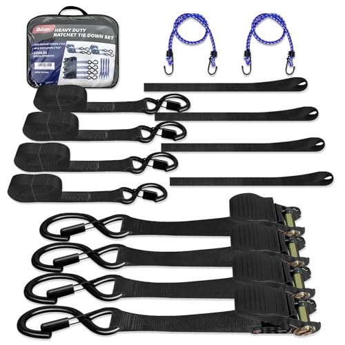 50% Off Heavy Duty Motorcycle Tie Down Straps 4-Pack - Image 2