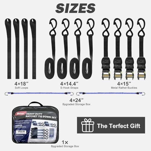 50% Off Heavy Duty Motorcycle Tie Down Straps 4-Pack - Image 7