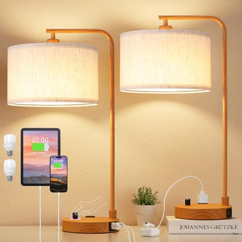 25% Off Innqoo Bedside Table Lamps Set of 2 with USB Ports - Image 2