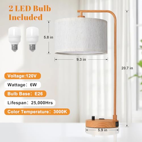 25% Off Innqoo Bedside Table Lamps Set of 2 with USB Ports - Image 4