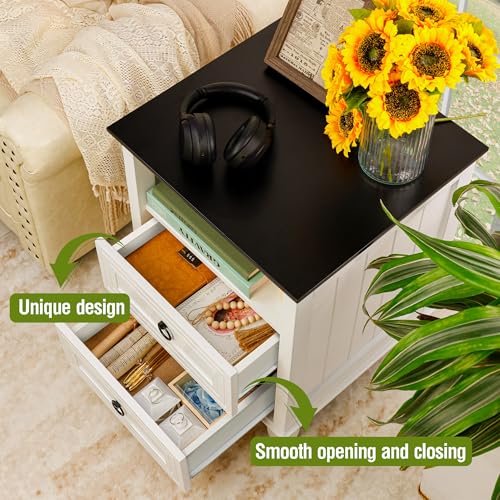 50% Off Farmhouse Nightstand with 2 Drawers - Image 5