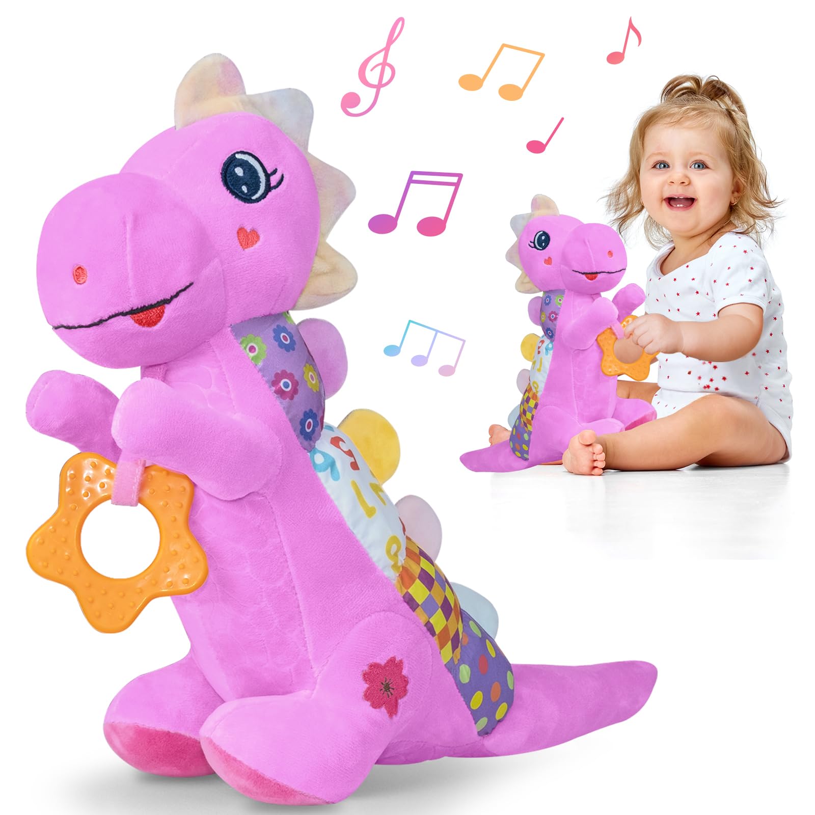 18% Off Baby Dino Plush Toy with Music and Sensory Features