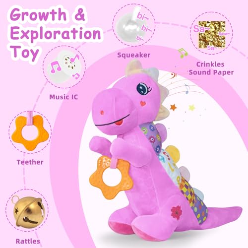 18% Off Baby Dino Plush Toy with Music and Sensory Features - Image 3