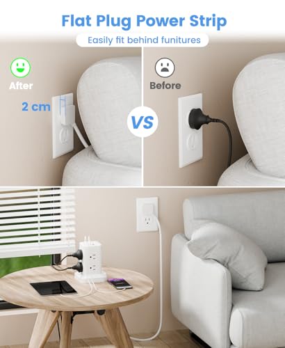 5% Off Power Strip Tower with Surge Protector & 20W USB-C - Image 6