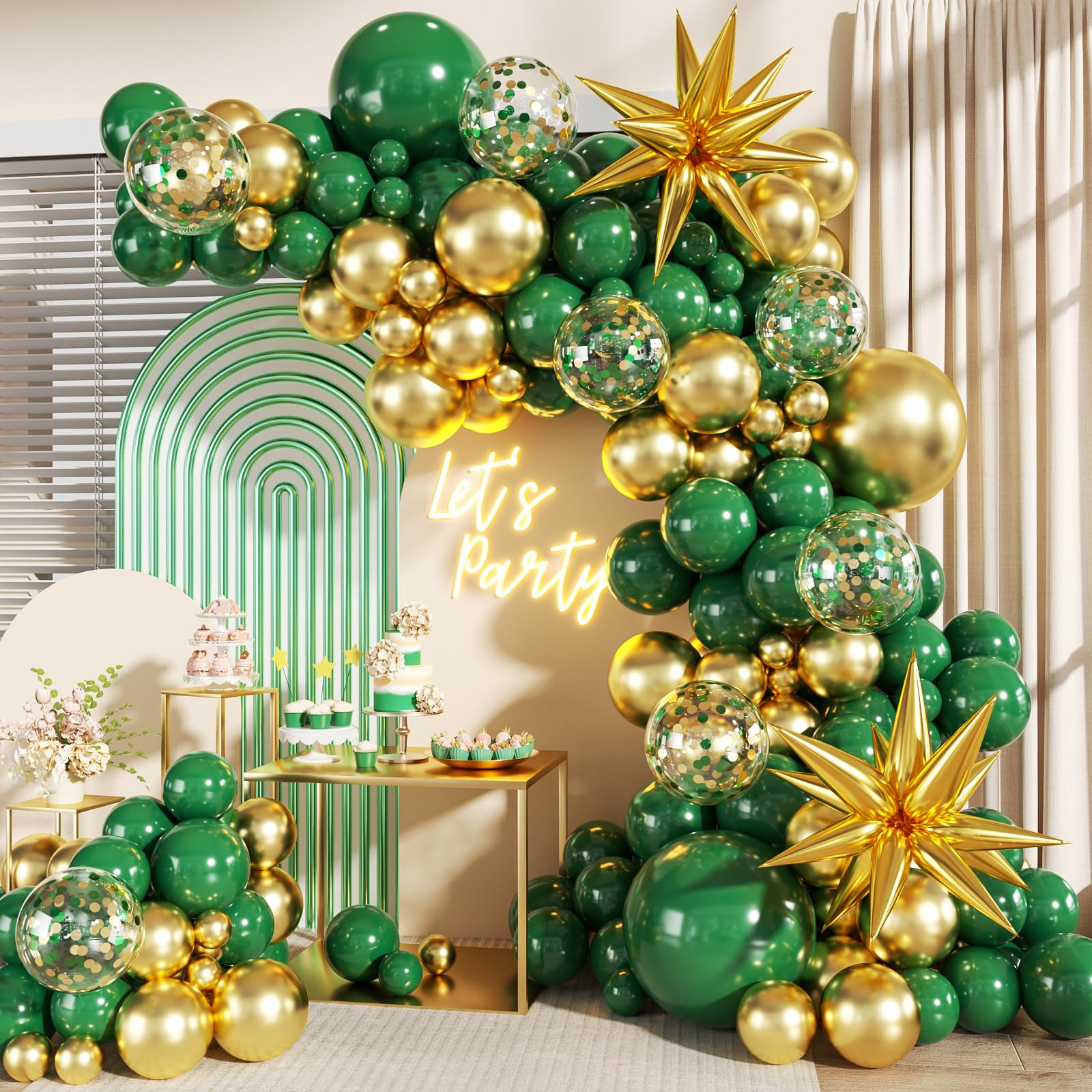 Green & Gold Balloon Arch Kit: $5.99 with Code KB54464L