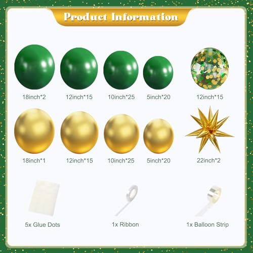 Green & Gold Balloon Arch Kit: $5.99 with Code KB54464L - Image 5