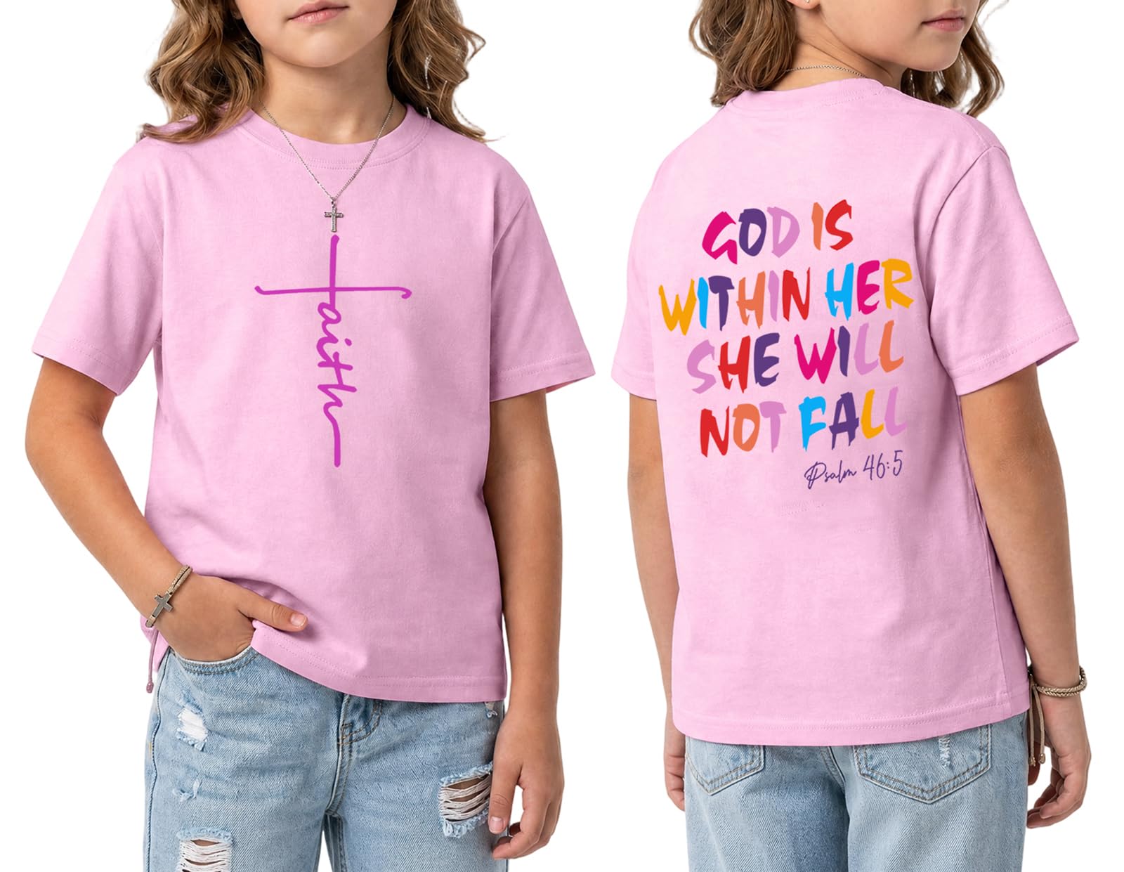 10% Off Christian Faith Over Fear Tee for Girls