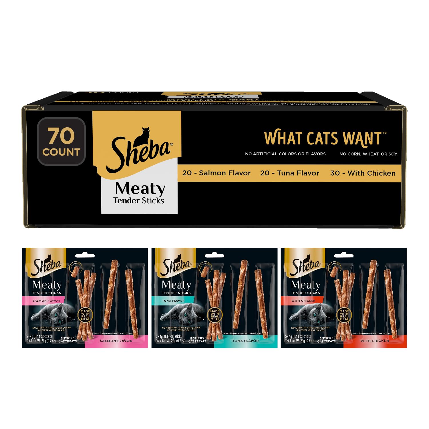 20% Off Sheba Meaty Tender Sticks Cat Treats (70 Count)