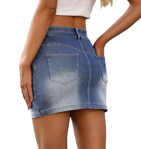 68% OFF RUBZOOF Women's Low Rise Denim Skirt - Image 6