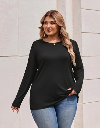 50% Off IN'VOLAND Plus Size Long Sleeve Tee – Use Code NF6YATUY - Image 3