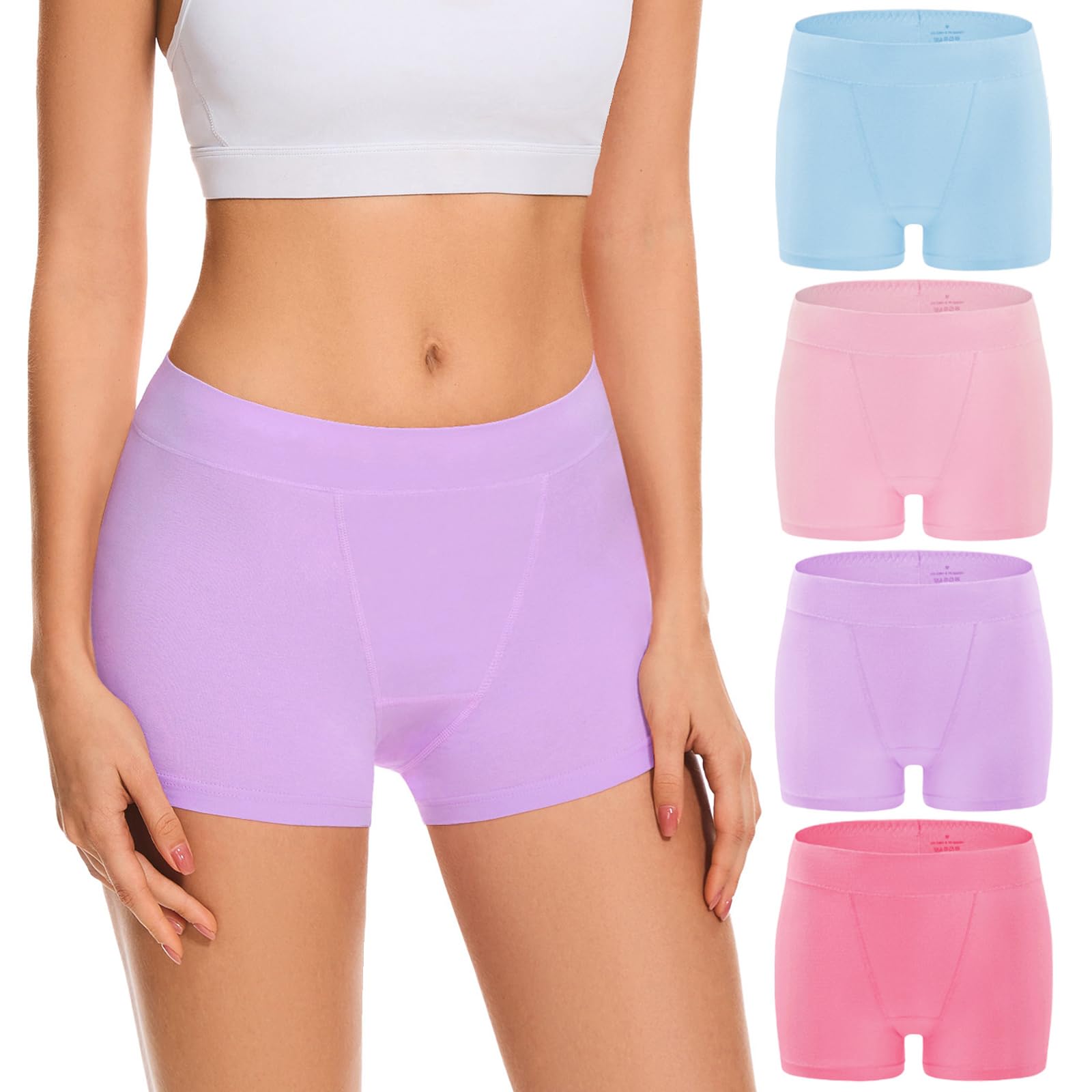 33% Off Migbean Women's Cotton Boy Shorts 4-Pack