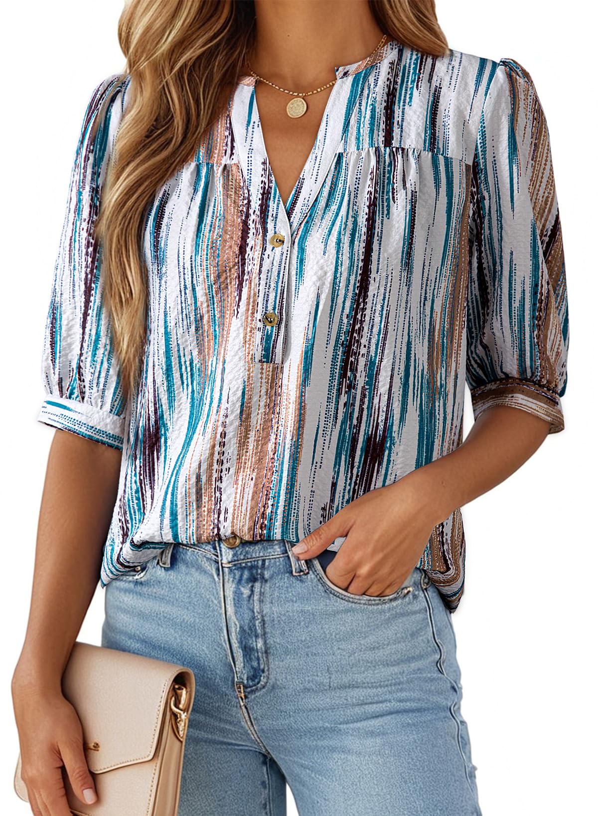 Save 50% Off Dokotoo Women's V-Neck Blouse – Code S9G8UG4M