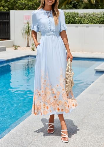 5% Off PRETTYGARDEN Boho Floral Maxi Dress for Women - Image 3