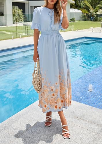 5% Off PRETTYGARDEN Boho Floral Maxi Dress for Women - Image 7