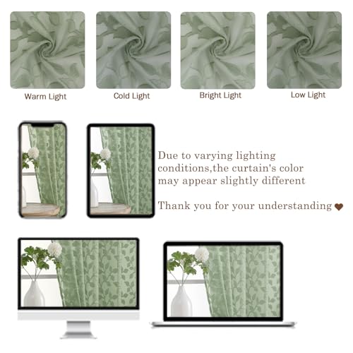 50% Off Chyhomenyc Sage Green Sheer Curtains 96 Inch - Image 4