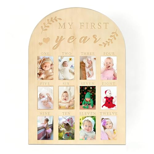 Capture Baby's First Year with This Natural Wood Photo Board at a Discount - Image 2