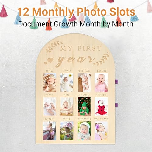 Capture Baby's First Year with This Natural Wood Photo Board at a Discount - Image 3
