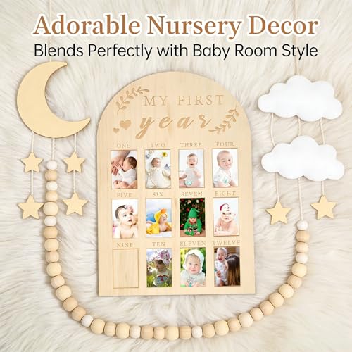 Capture Baby's First Year with This Natural Wood Photo Board at a Discount - Image 4