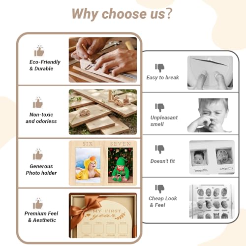 Capture Baby's First Year with This Natural Wood Photo Board at a Discount - Image 6