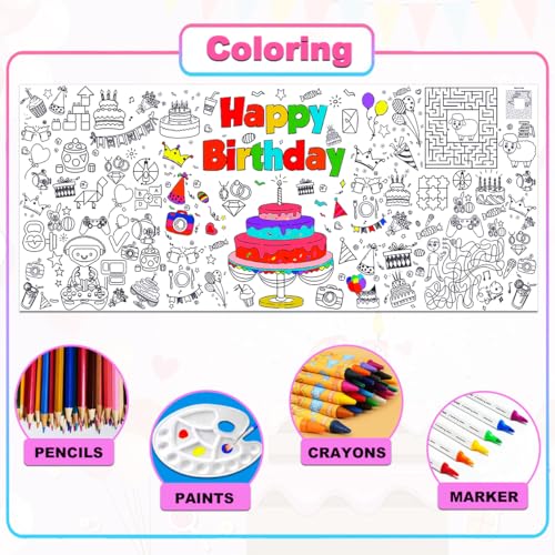 JUNQIU Giant Birthday Coloring Tablecloth - Save with Code - Image 5