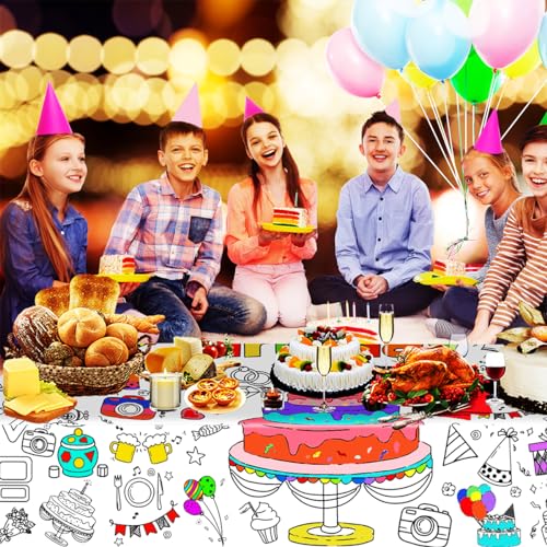 JUNQIU Giant Birthday Coloring Tablecloth - Save with Code - Image 6